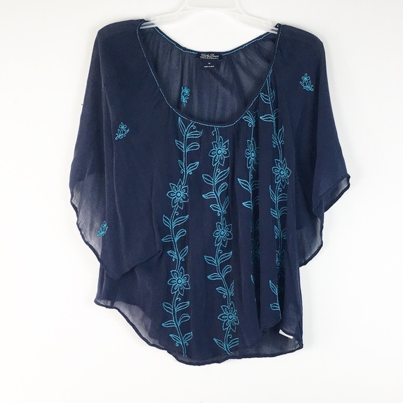 Lucky Brand Tops - SALE! Lucky Brand | blue flutter sleeve top M